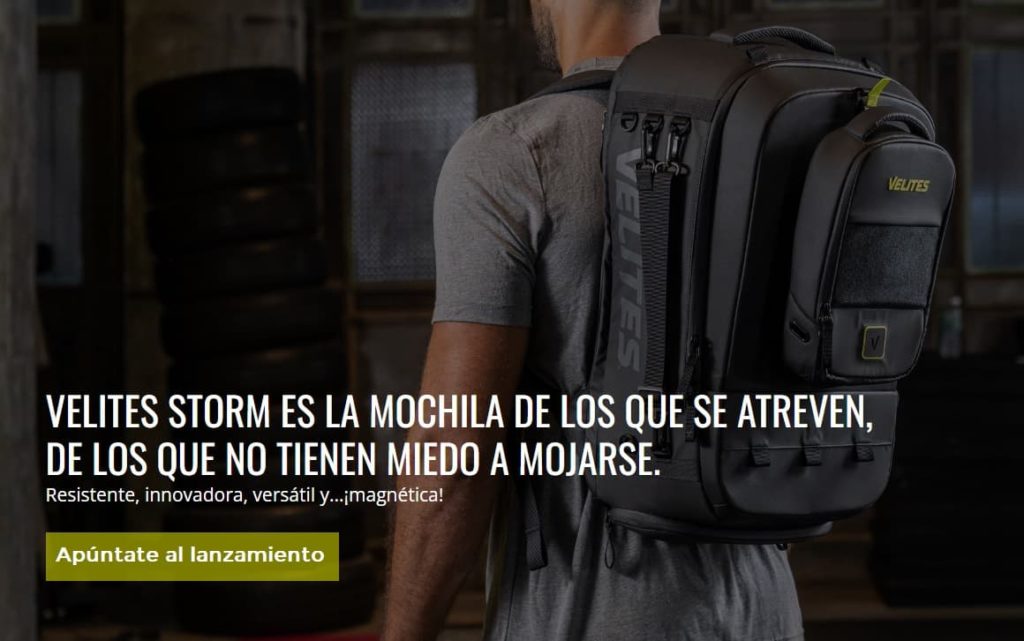 lanzamiento kickstarter mochila storm velites